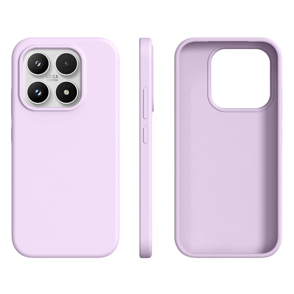 For Xiaomi 17 Case Ultra Thin Liquid Silicone + PC Phone Cover with Camera Touch Control Button