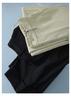 Half Elastic Waist Rolled Edge Wide Leg Pants