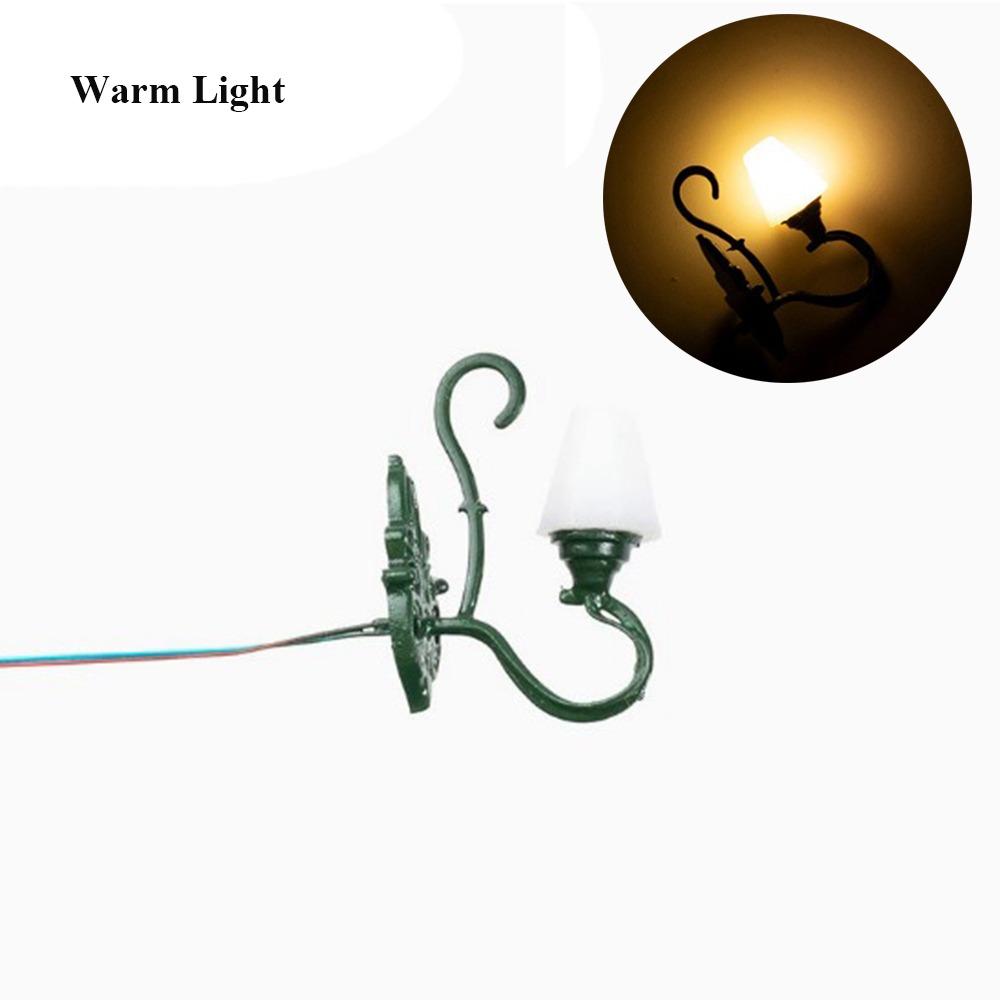 1.5*2.3cm White/Warm Light Model 3V Sand Table Chandelier New Dollhouse Wall Lamp