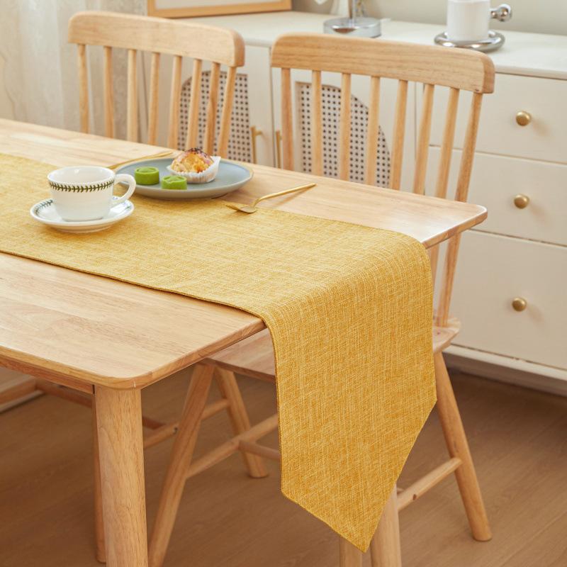Однотонный качественный льняной дорожка на стол Простая современная прямоугольная для домашнего журнального столика Многоцветная скатерть Флаг на кровать 30x180 см