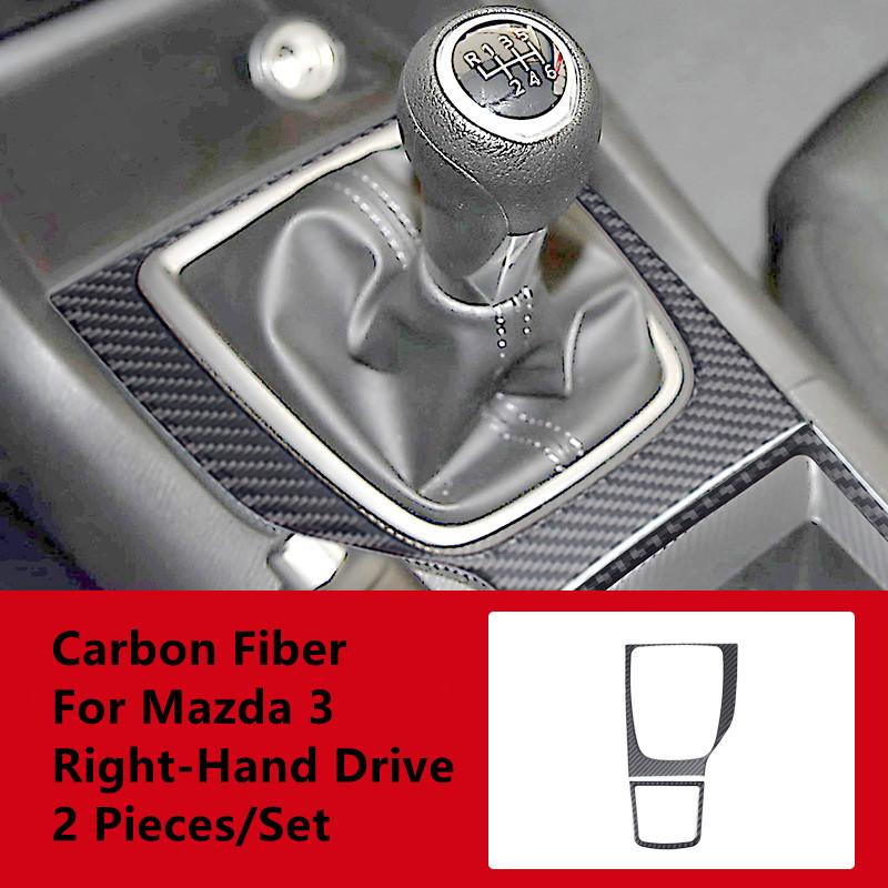 Углеродное волокно автомобильная дверь, панель переключения передач, центральное управление, декоративная крышка, наклейки для салона автомобиля Mazda 3 Axela
