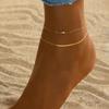 Simple Fashion Gold Color Snake Chain Multilayer Anklet Set 2 Sets of Anklets Female Foot Jewelry