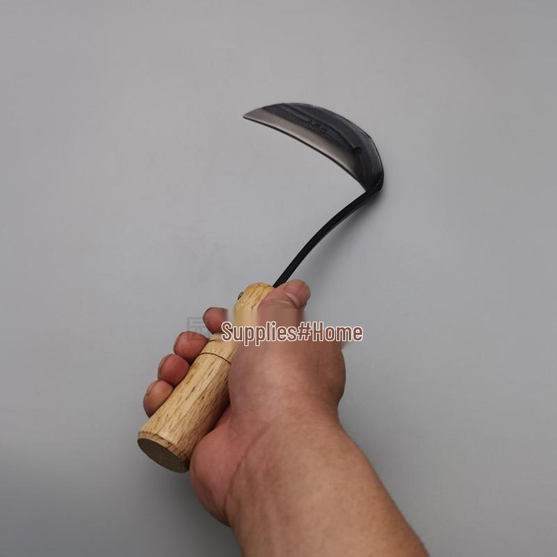 Japanese Stainless Steel Long Neck Bent Handle Weeding Sickle - Ideal for Cutting Leeks, Vegetables, and Gardening Tasks