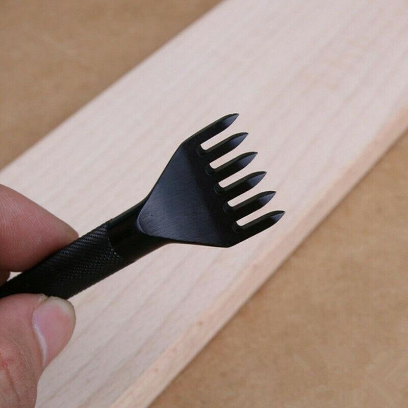 4 Pcs Quality Leather Craft Tools Hole Punches Stitching Punch Tool Set 1+2+4+6 Prong Leather Tools Set
