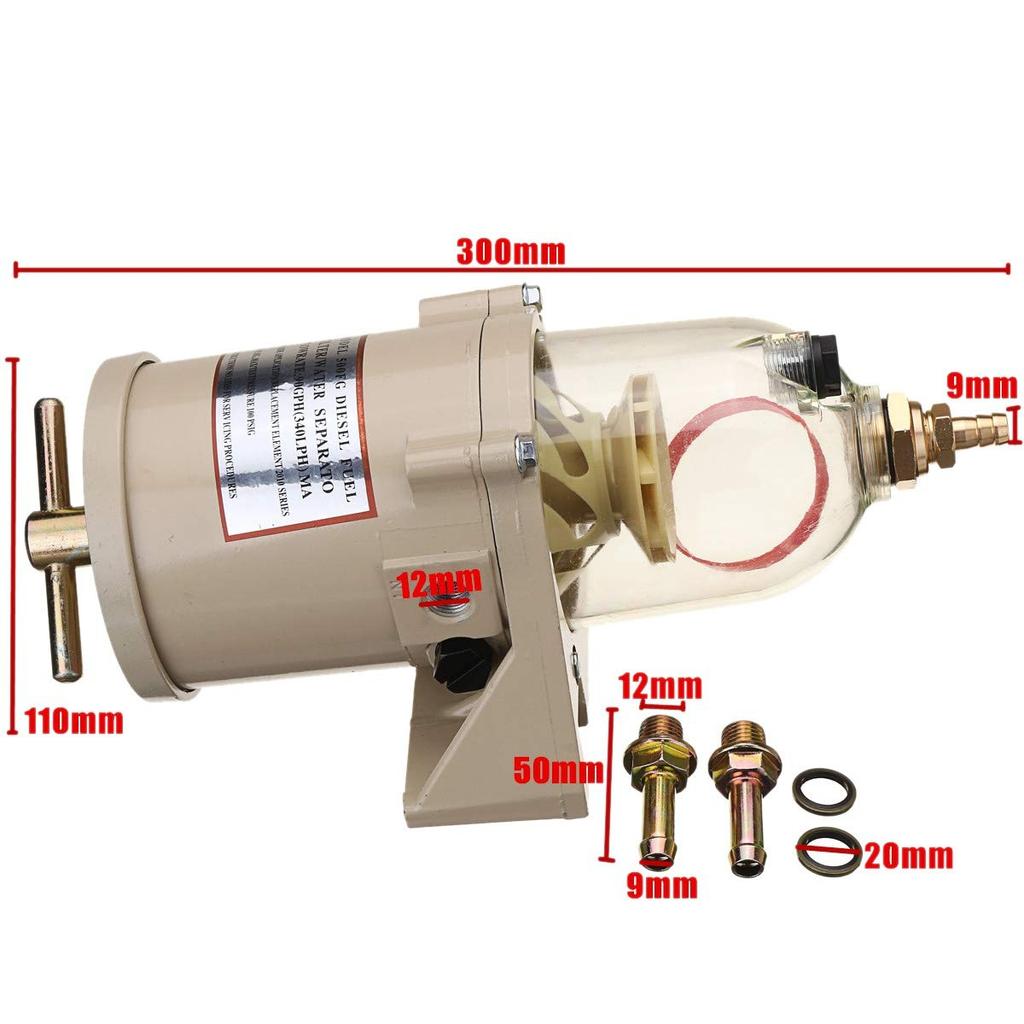 500FG 500FH Топливный фильтр Масловодоотделитель Морские лодки Грузовики Двигатель 90GPH Сепаратор топливной воды