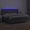 VidaXL Slat Bed Base with Mattress and LED, Upholstered Bed with Headboard, Double Bed, Adult Bedroom Bed, 3139407