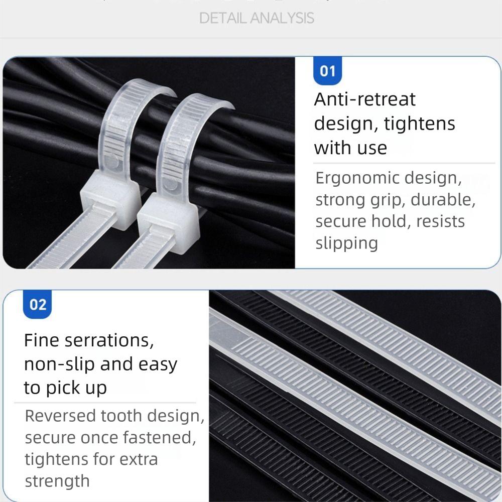 Self-Locking Nylon Cable Tie Buckle Nylon Buckle Plastic Cable Ties Tool