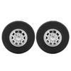 2Pcs RC Car Rubber Tire Aluminum Alloy Front Hub with Rubber Tires for Tamiya 1 14 Tractor Truck Front Wheel
