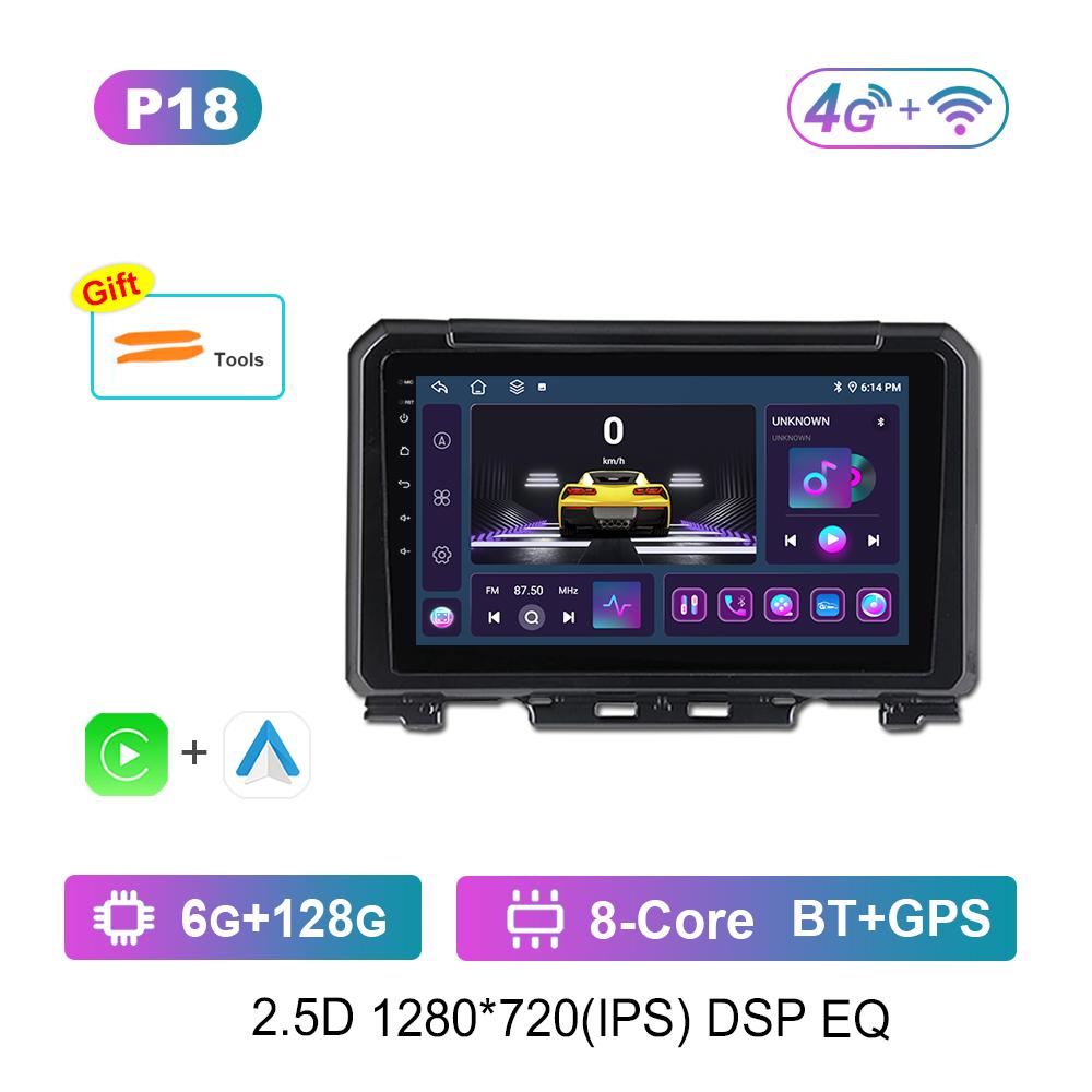 Для Suzuki Jimny 2018 - 2020 GPS-навигация DSP Стерео HD Сенсорный экран Bluetooth Android Автомобильная магнитола Мультимедийный видеоплеер