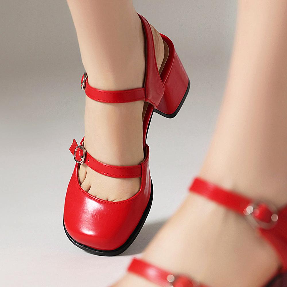 Модные женские сине-белые туфли Мэри Джейн винтажные с круглым носком и ремешком-пряжкой женские повседневные туфли-лодочки женские туфли на невысоком каблуке мокасины