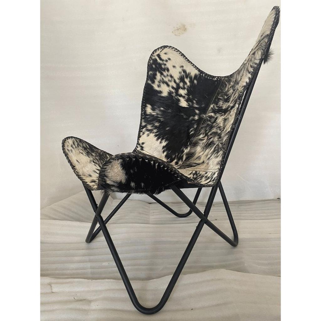 Кожаное кресло-бабочка Кожаное кресло-бабочка с креплением на голове Кожаное кресло-подлокотник Гостиное кресло Садовое кресло Расслабляющее кресло ( Черно-коричневый)