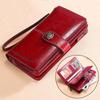 Ladies Leather Wallet Large Capacity Multifunctional Long Wallet European and American Retro Clutch