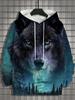 Men's Hoodie 3d Print Animal Tops Wolf Graphics Long Sleeve Hoodie Fashion Casual Autumn Unisex Tops Oversized Hooded Streetwear
