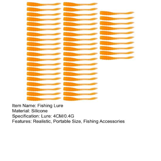 50Pcs/Set 4CM/0.4G Soft Worm Lure Realistic Bionic Spiral Maggot Artificial Colorful Worm Bait Freshwater Saltwater