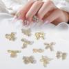 20Pcs Nail Art Jewelry Super Shiny Bow Nail Charms Accessories Cubic Zirconia Rhinestone Nail Decoration Manicure