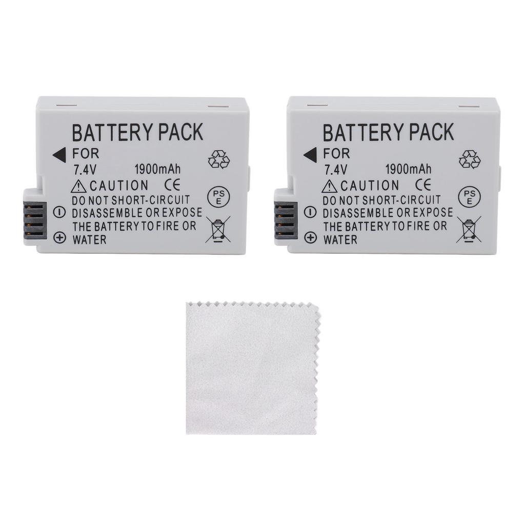 2Pcs LP E8 Camera Battery 7.4V 1900mAh Camera Battery Replacement for T3i T2i T4i T5i 600D 550D 650D