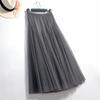 Women's High-End Mesh Pleated Midi Skirt - Summer Slimming Big Swing Tulle Skirt