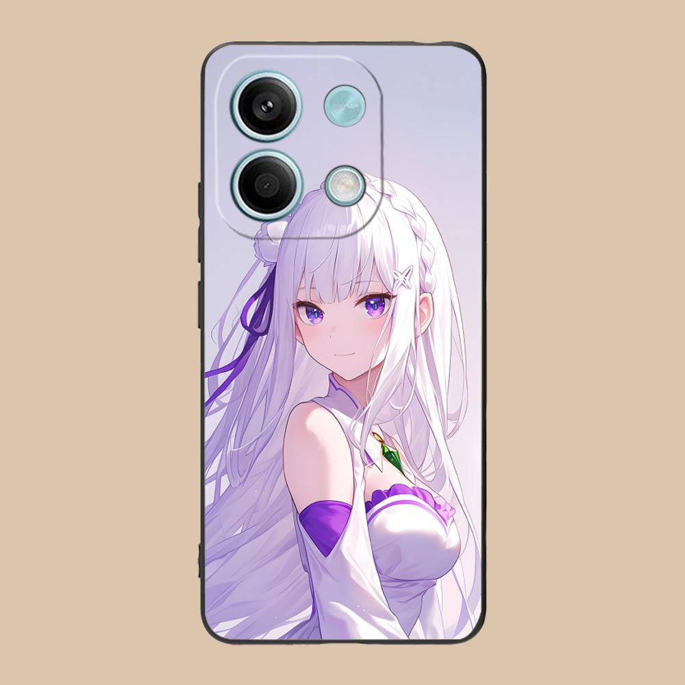 ReZero Emilia Waifu Mobile Phone Case for Xiaomi 15 14 13 12 Mi 11 T Ultra Lite Pro S X 5G Colorful Printing Cover Cover Pretty
