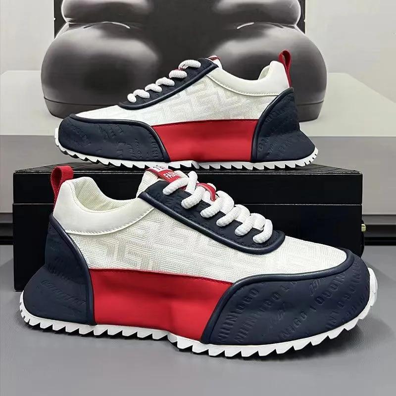 Men's Casual Shoes Winter Mesh Thick Soled Sneakers Luxury Jogging Dad Shoes for Men White Original Men Vulcanzed Shoes 2024 New