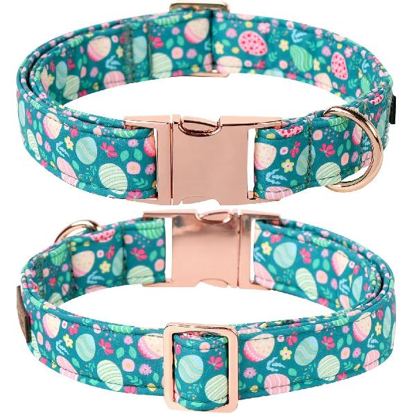 Lionet Paws Easter Dog Collar Bowtie, Adjustable Cotton Collar, Cute Dog Collar for Small Medium Large Dogs