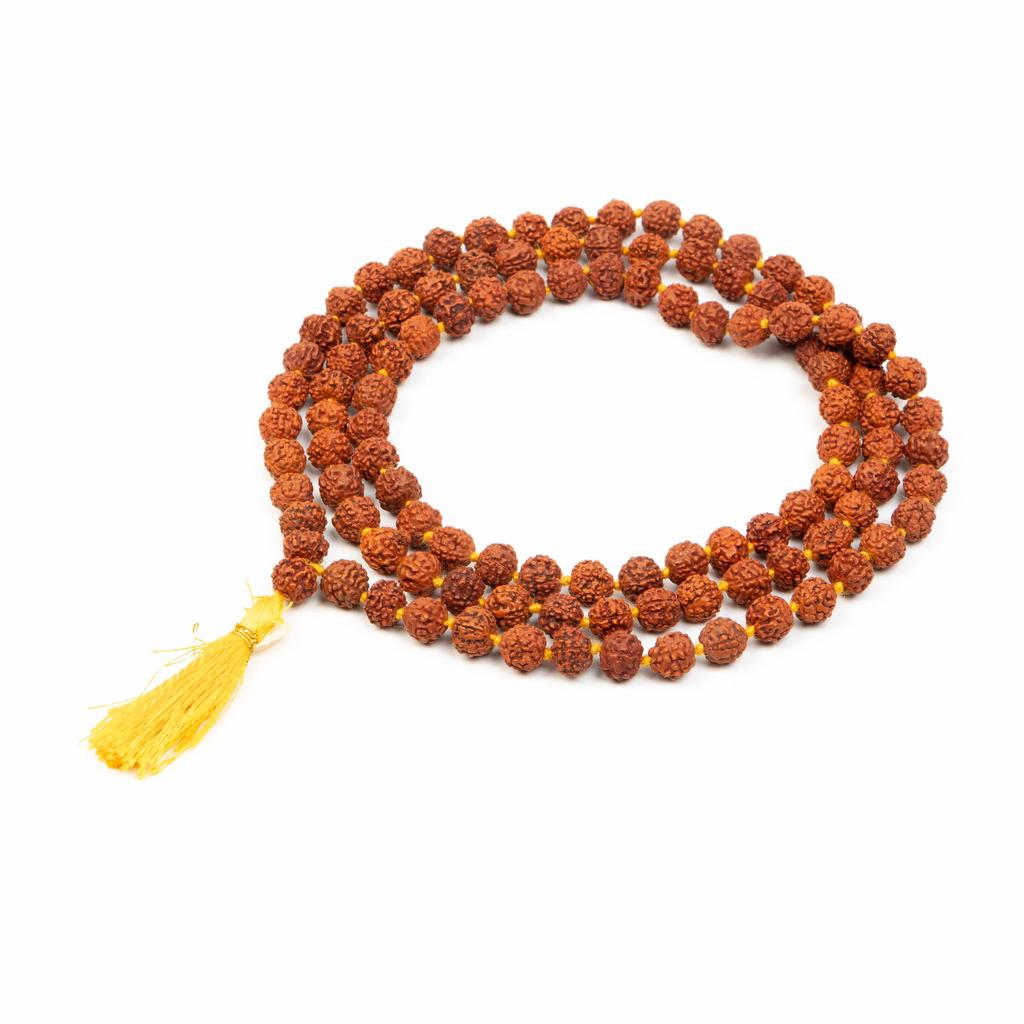 7 мм Священная Рудракша Мала|Аутентичные Четки для Медитации для Духовной Молитвы, Йоги и Положительной Энергии| Джапа-мала из Настоящих Семян Рудракши
