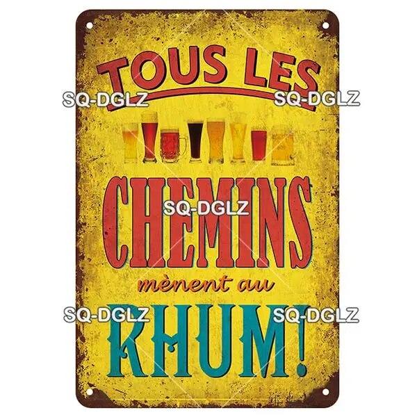 SQ-DGLZ Vintage Metal Sign French Beer Bar Tin Sign Shop Plate Home Bar Door Wall Decor Sticker Decoration Plaque Poster Gift