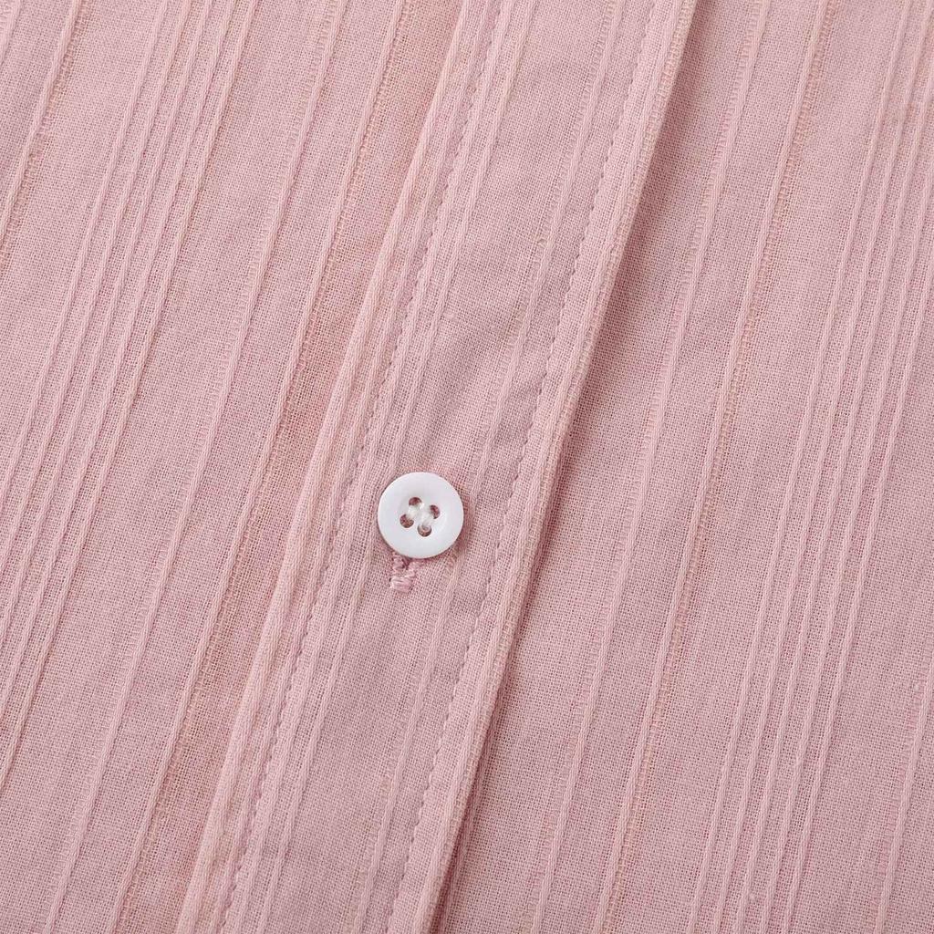 Мужская повседневная однобортная рубашка в полоску с одним карманом и короткими рукавами