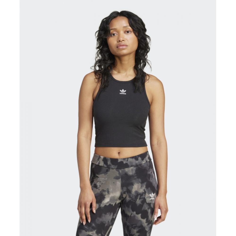 adidas Базовая в рубчик майка Черный Iw5736
