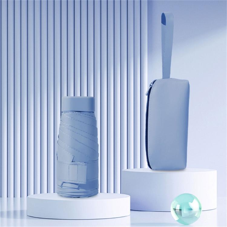 Small Rain and Sun Umbrella Pocket Size Rain Cover with Storage Box Foldable