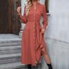 Temperament and Elegance Outer Wear Spring and Autumn Fashion Women's Long Sleeve Solid Color Peplum Dresses