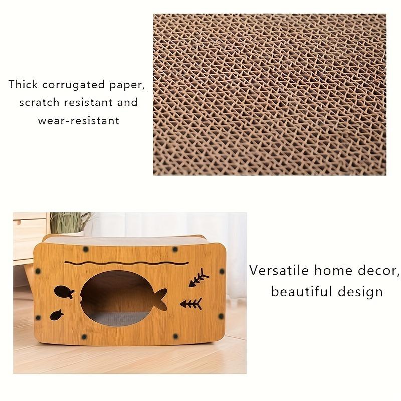 Прочная и износостойкая доска для кошачьих когтей со встроенным кошачьим гнездом и вертикальной шлифовальной машинкой для отдыха и игр.