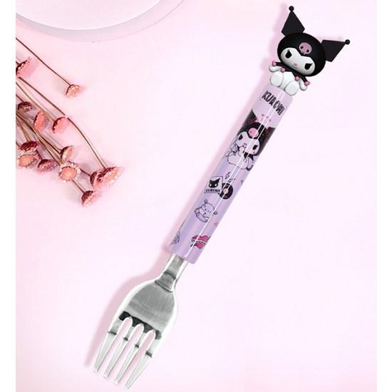 Lilpang Kuromi Figure Tongtong Mascot Spoon + Fork Set, a Popular Character In Korea