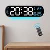 14.3" Digital Wall Clock with Remote Control, Large Display, LED Clock for Living Room, Bedroom, Auto-Dimming, 9 Color Night Light, Auto DST, Date,