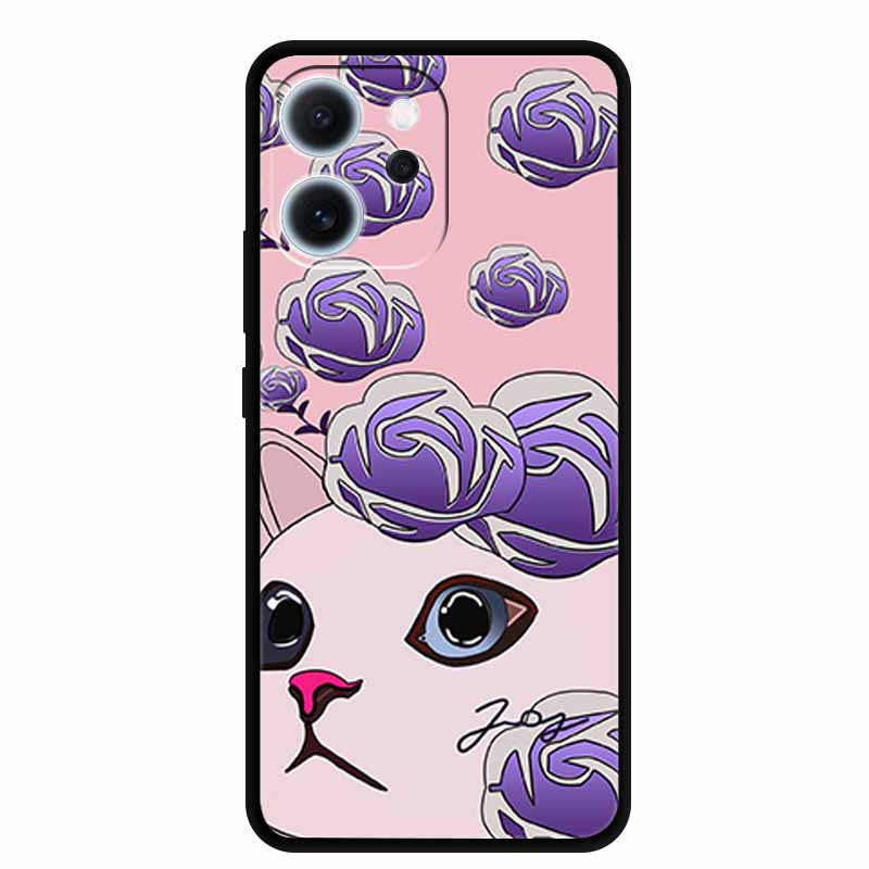 Cartoon Phone Case For Oppo Reno15 F Soft TPU Silicone Protector Relief Flower Emboss 3D Cover Funda Reno15F 15F Bumper Shield