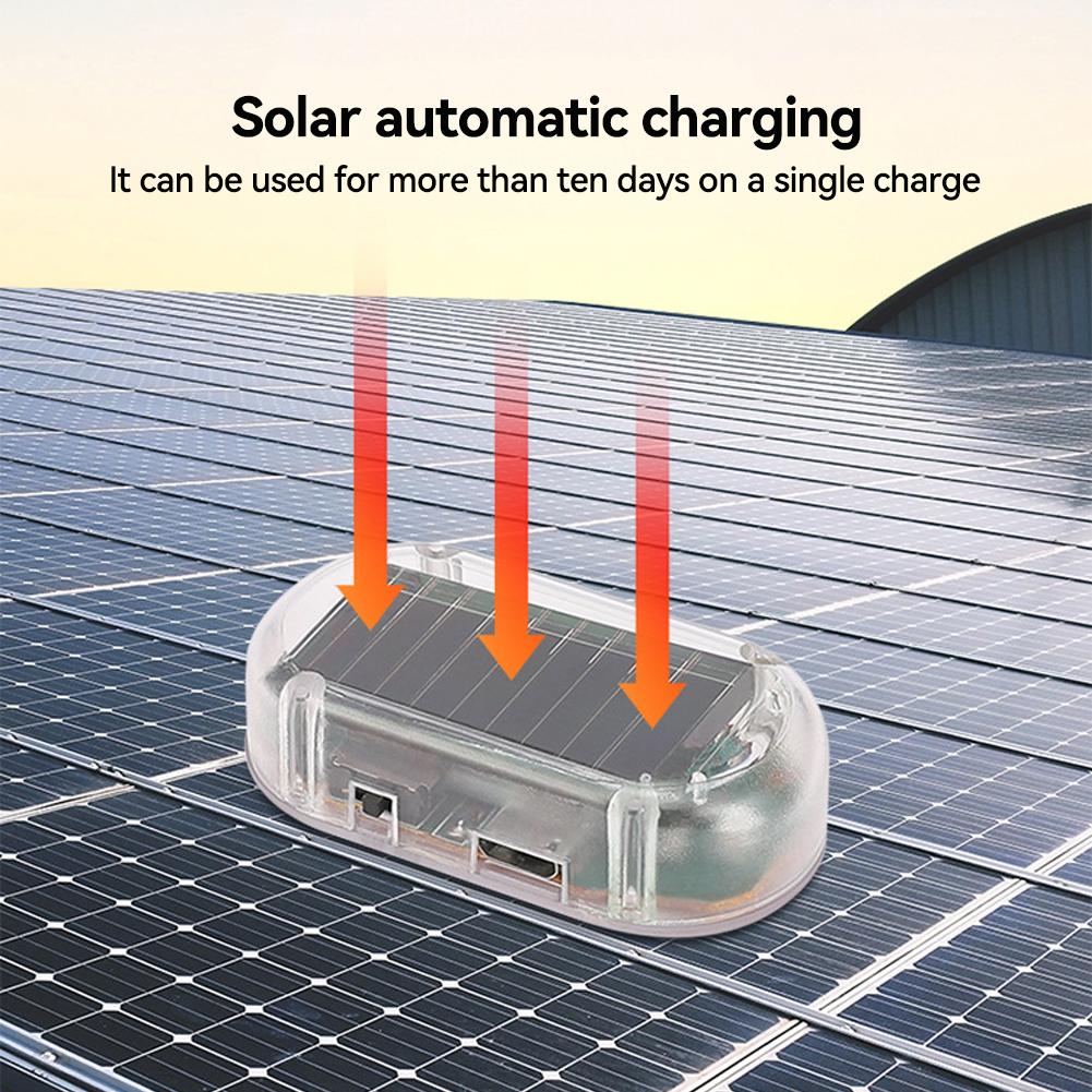 Автомобильный ложный охранный фонарь на солнечной батарее, универсальный предупреждающий светодиодный фонарь, сигнальная лампа, противоугонная сигнализация, стробоскопический сигнал, система безопасности