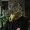 Soft Latex Animal Head Mask Realistic Crocodile Full for Adults, Scary Costume Highly Detailed Reptile Headgear with Breathable Vents, Halloween