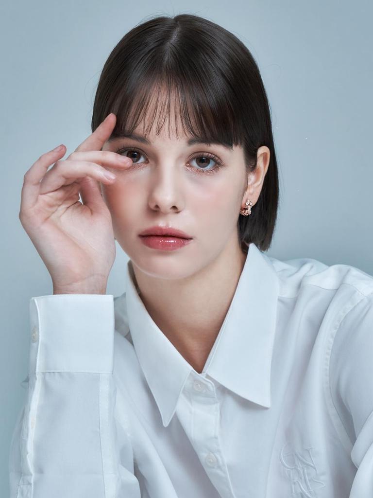 18K Chain Point One-Touch Earrings (Gold Pin) GI8KPEE058