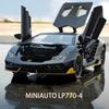 1/24 Lamborghini LP770-4 модель автомобиля из сплава, спортивная машина, звук, супер гоночный подъемный механизм, горячее колесо для детских подарков