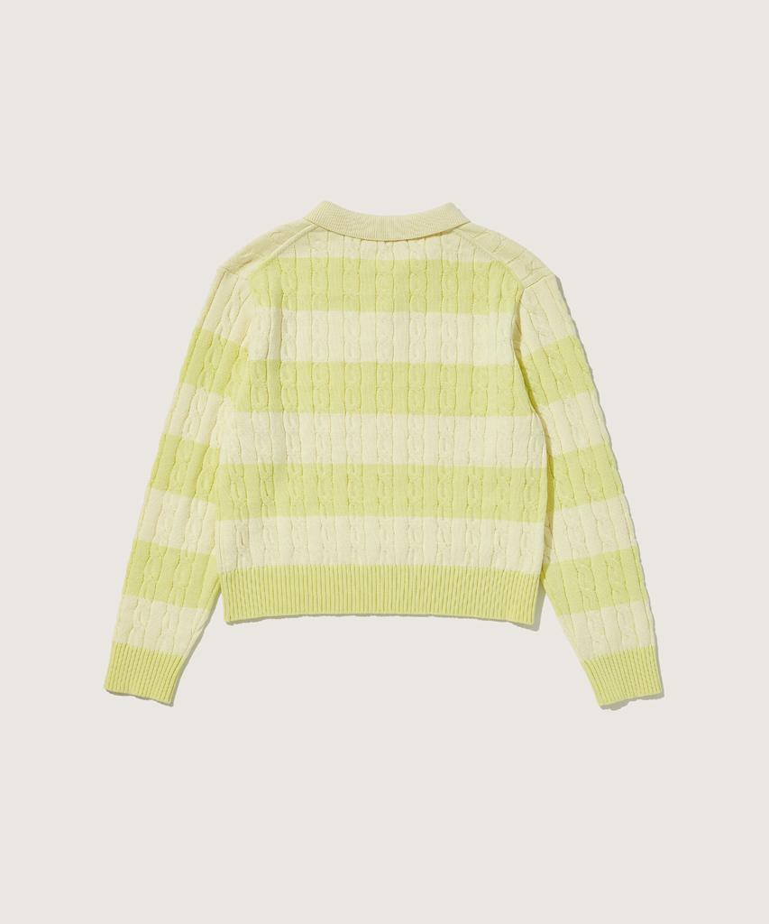 PLAC WOMEN Lime Collared Stripe Knit