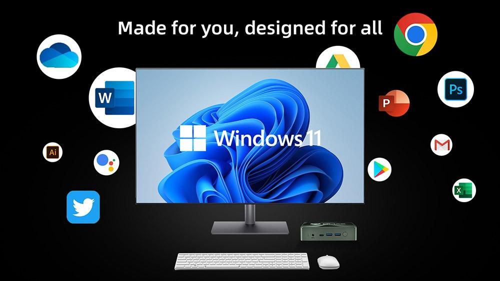 BMAX Мини-ПК B6 Pro с процессором Intel Core i5-1030NG7, твердотельным накопителем LPDDR4 16 ГБ, 512 ГБ, Windows 11, 5G Wi-Fi