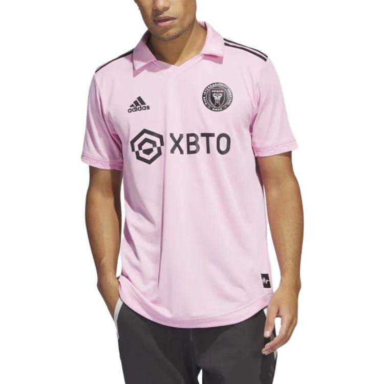 adidas Футболка с коротким рукавом и буквенным принтом, мужские топы, розовые IB5026