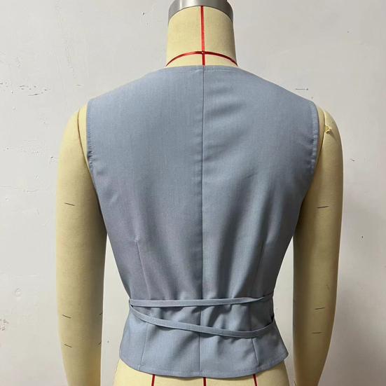 Женский весенне-летний жилет с глубоким v-образным вырезом, повседневный жилет без рукавов на шнуровке, облегающий однотонный праздничный жилет, уличная одежда