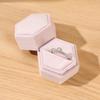 Personalized Velvet Hexagonal Jewelry Ring Box - Dustproof Gift Storage