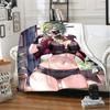 Cartoon Genshin Impact Sexy Beauty Pattern Fashionable Flannel Blanket,living Room,bedroom, Sofa Insulation Blanket, Bed Blanket