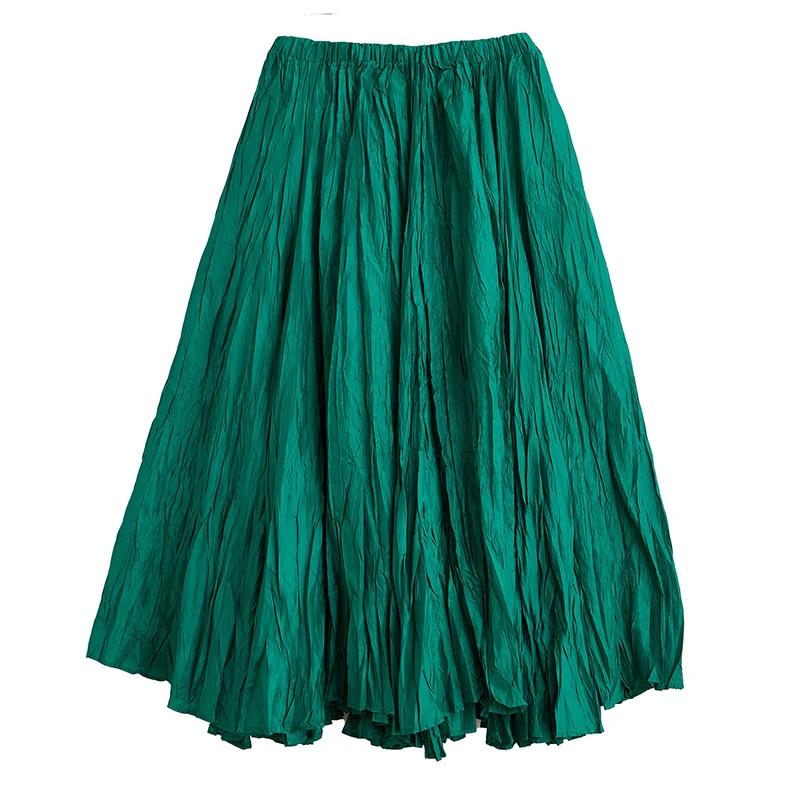 Xitao Однотонные повседневные юбки со складками HQQ1552