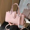 Fashion High Sense Temperament Simple Women's Handbag Oil Wax Leather Solid Color Niche Design Messenger Bag