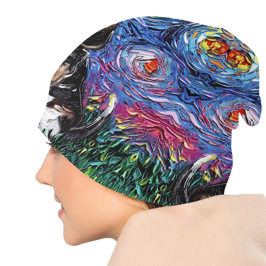 Звездная ночь Beagle Skullies Шапочки Шапки Уличная одежда Зимние теплые женские вязаные шапки унисекс Унисекс для взрослых Домашняя собака Поп-арт Капот Шапки