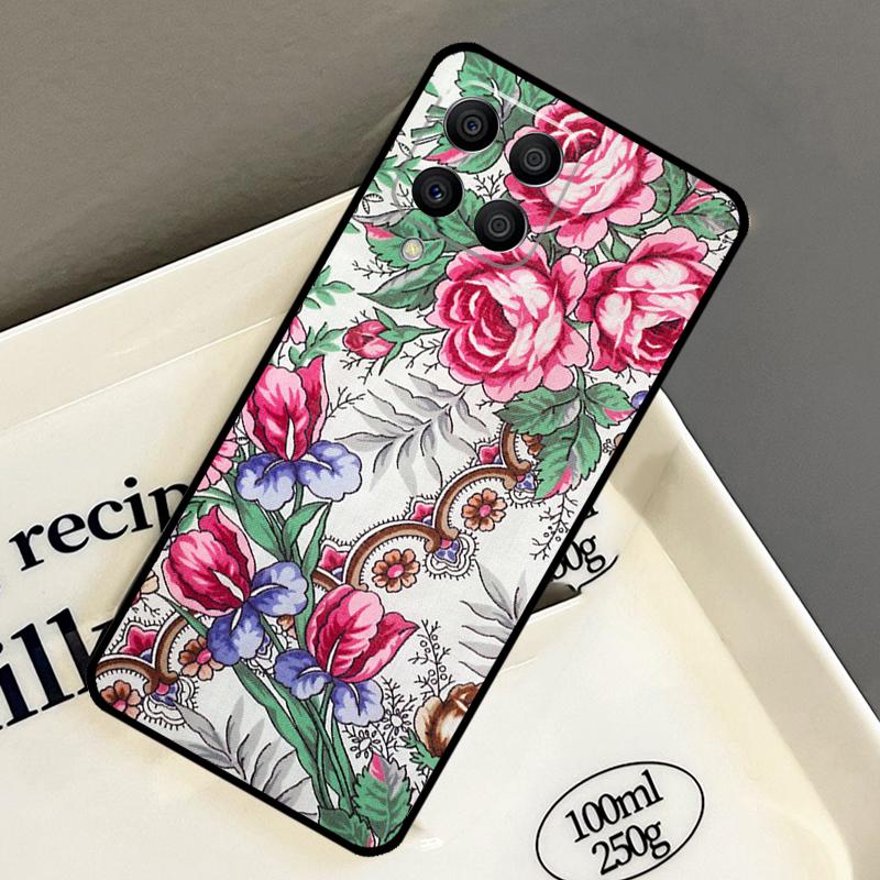 Русский шарф Цветочный чехол для Samsung Galaxy M21 M31 M14 M34 M54 M33 M16 M36 M56 M53 M13 M12 M32 M52 M15 M55 M35