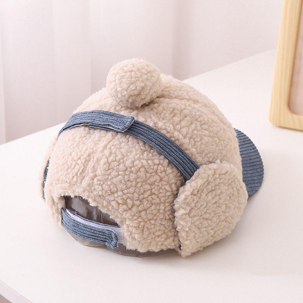 Earmuff Baby Baseball Cap Cute Bear Lei Feng Hat Winter Kids Peaked Caps  Toddler