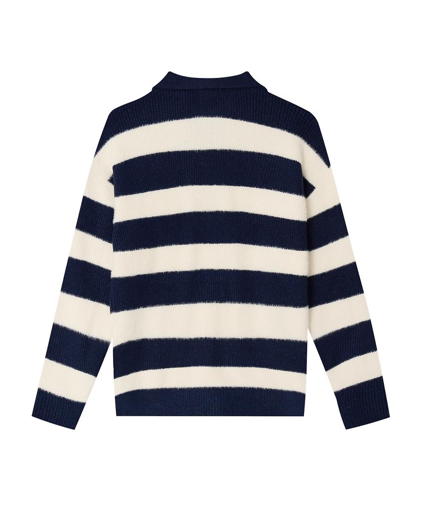 LEE Striped Collar Knit Navy